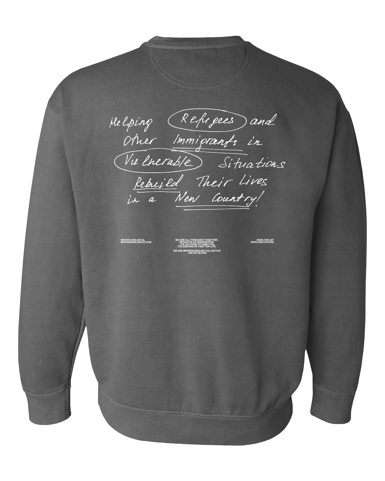 SUPPORT REFUGEES CREWNECK